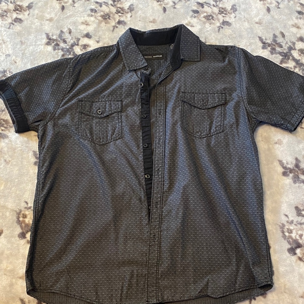 Michael Brandon Dark Gray Short Sleeve Shirt